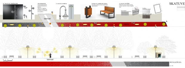 Contest proposal for Latvia 100 environmental object near Latvian National Theatre. Riga. 2018.