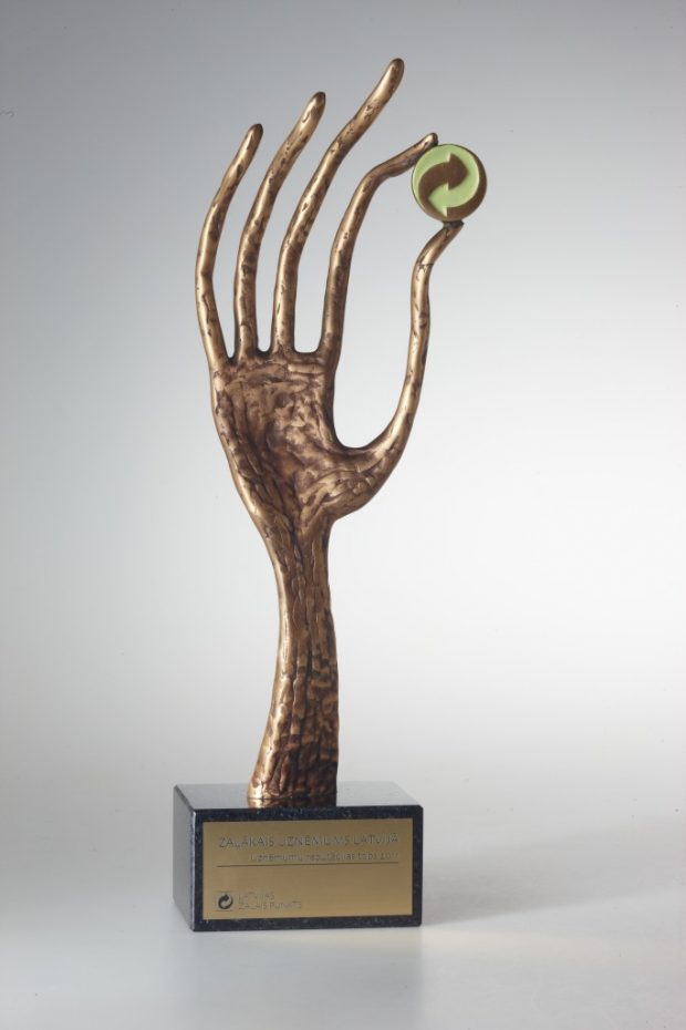 Award for Project Green Spot Cup, 2010-2011 bronze, granite. 34x10x8 cm. A/S Latvian Green Spot order.