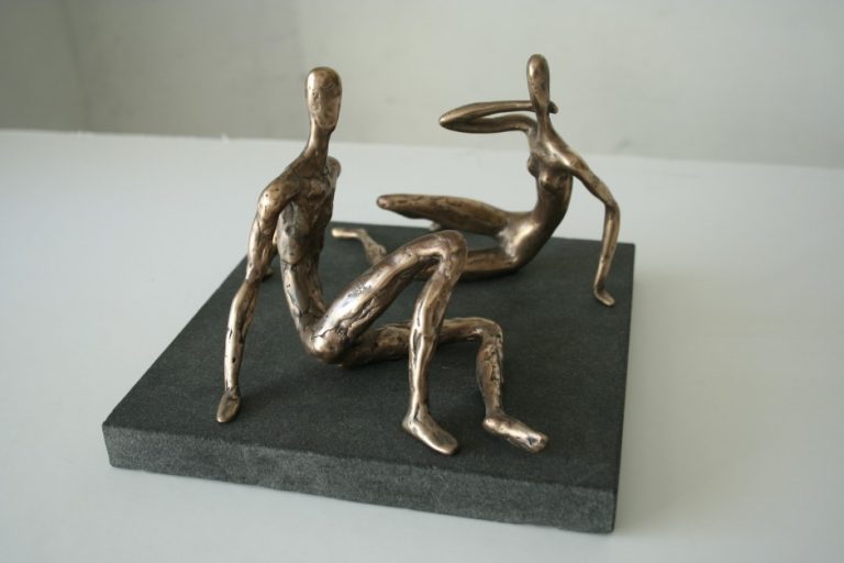 Two together, 2008 Bronze, granite. 23x18x18 cm. Author's private collection.